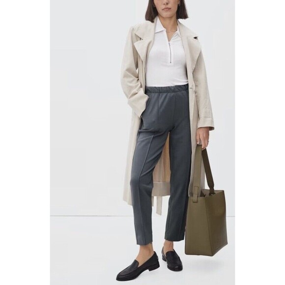Everlane The Dream Pant Pull On Front Seam Gray Heathered Charcoal Size XS NWT - Picture 2 of 12